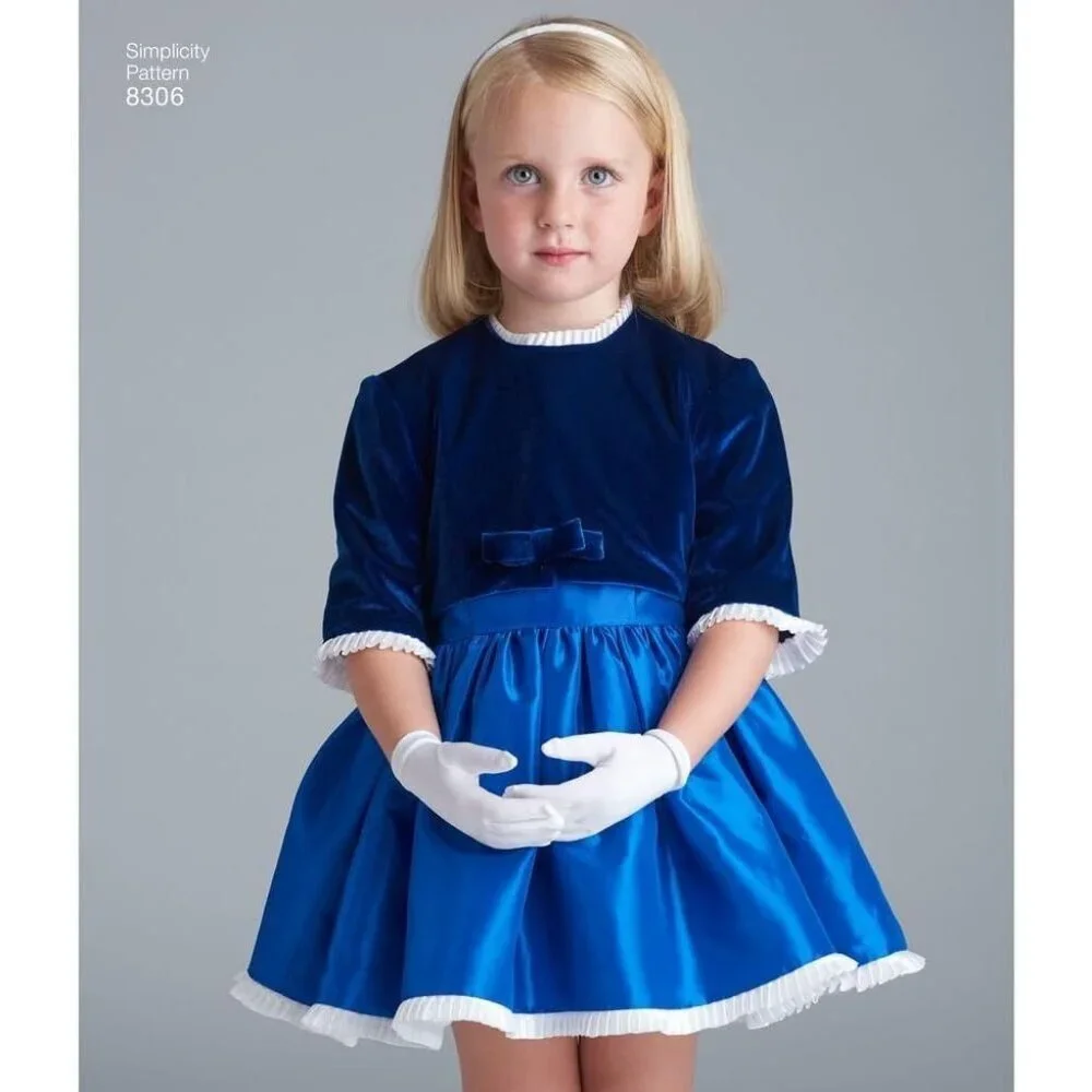 Simplicity Sewing Pattern 8306 Dress Lined‎ Jacket Girls Size 3-8 UNCUT